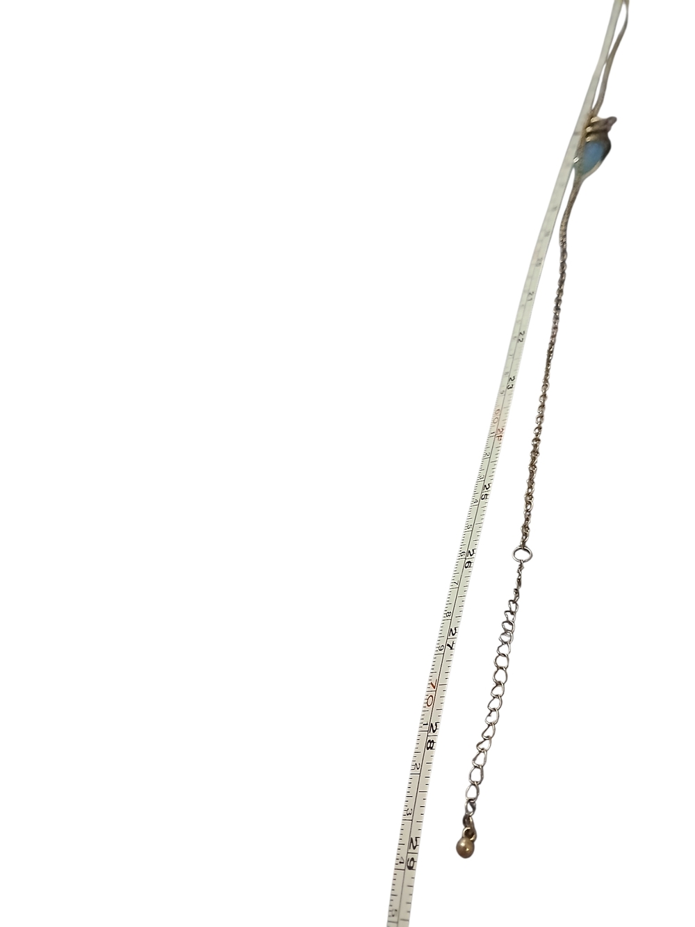 Wolf Crescent Moon Necklace with Blue Opal Pendant - Picture 10 of 10